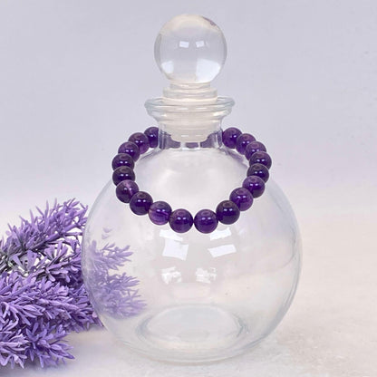 8mm Amethyst Stretch Bracelet - Standard & Relaxed-Fit!