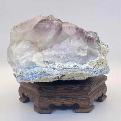 Amethyst Cluster with Chrysocolla, Blue Lace Agate & Goethite Tuft Inclusions - Over 2kg!