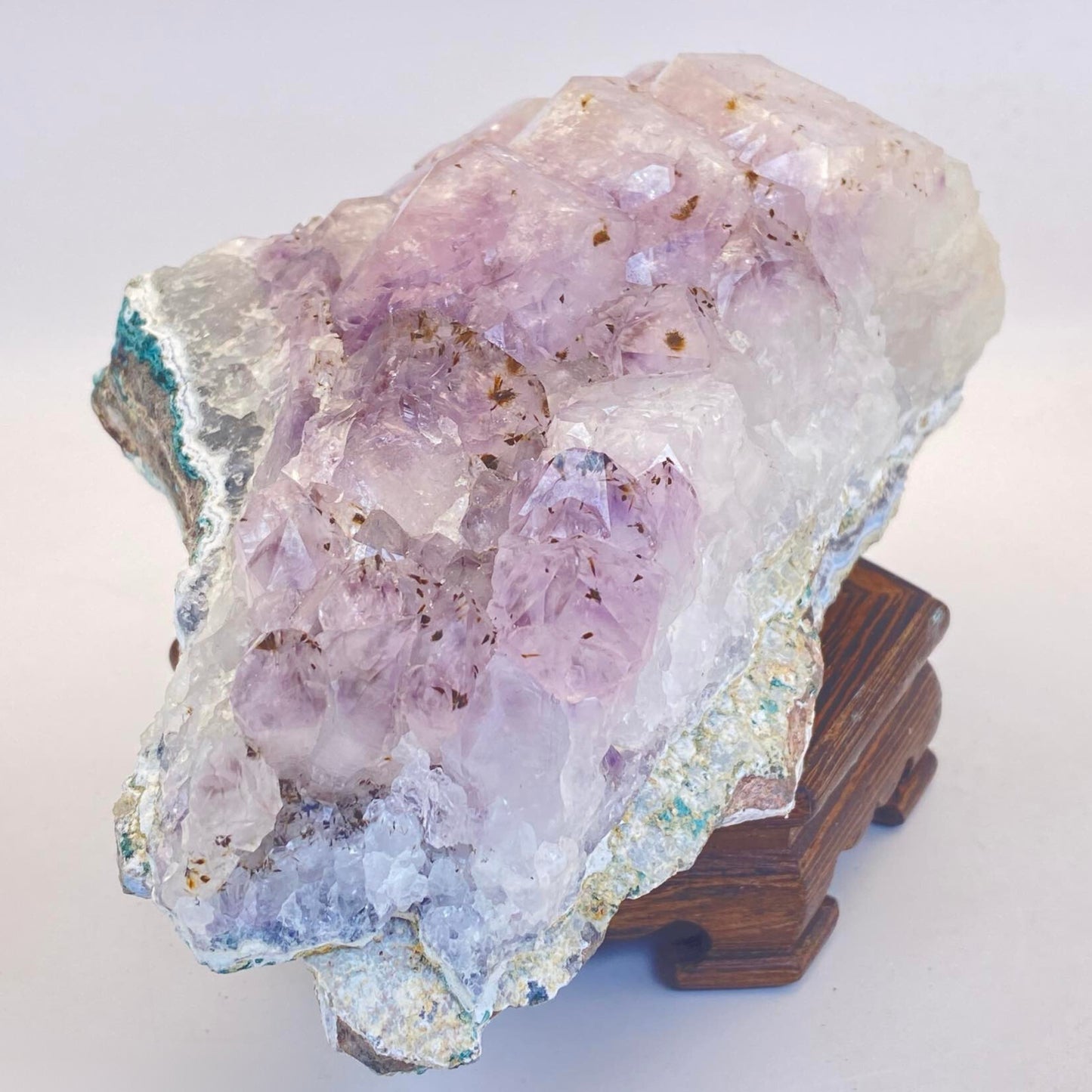 Amethyst Cluster with Chrysocolla, Blue Lace Agate & Goethite Tuft Inclusions - Over 2kg!