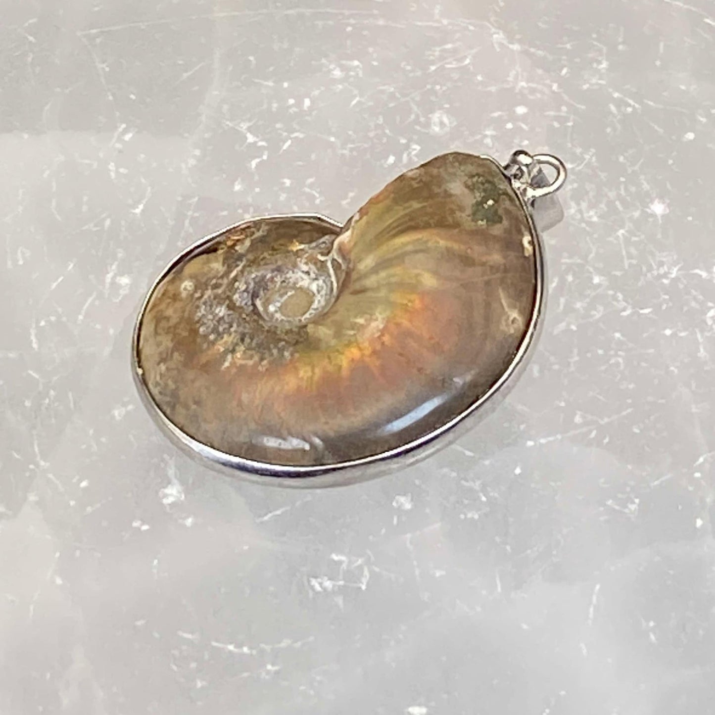 .925 Sterling Silver Ammonite Pendant #2