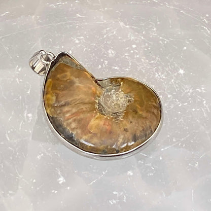 .925 Sterling Silver Ammonite Pendant #3