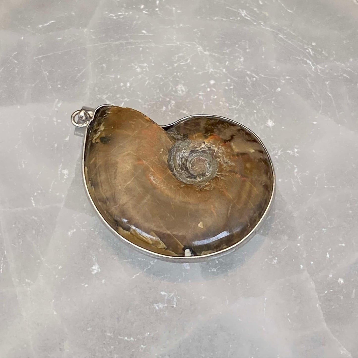 .925 Sterling Silver Ammonite Pendant #6