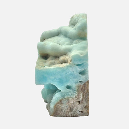 Blue Aragonite with Caribbean Calcite Tower #1