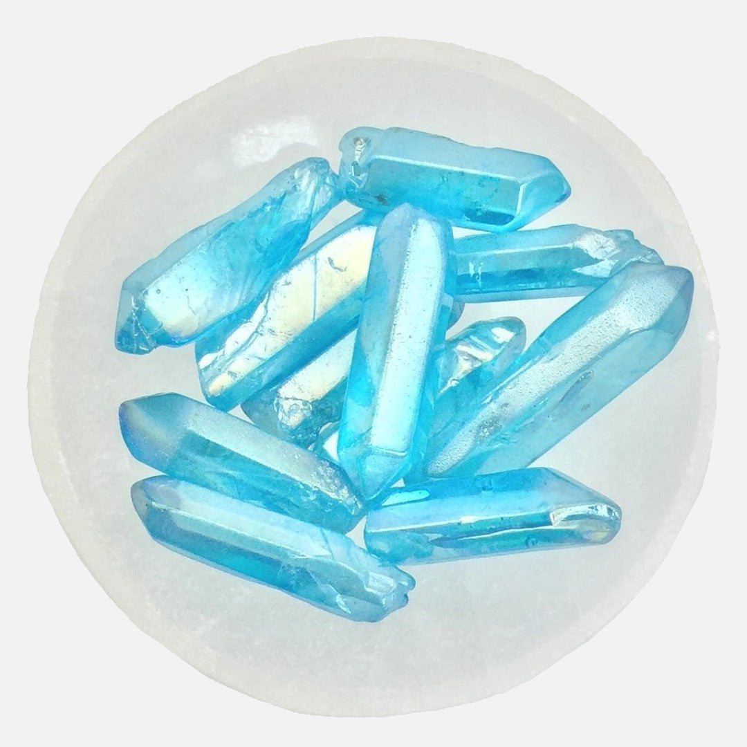 Blue Aura Quartz Mini Points - 50g Bag