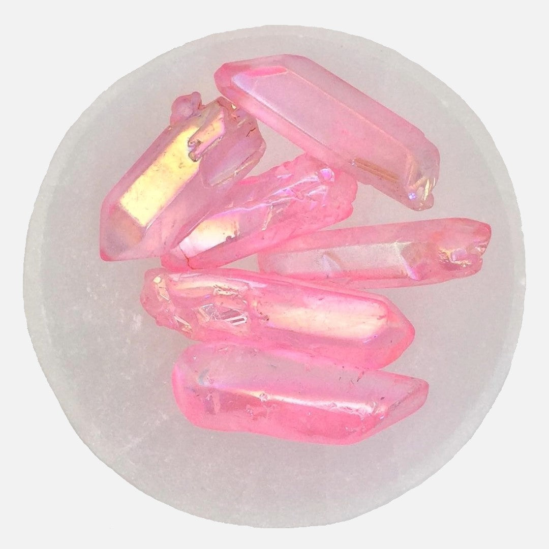 Pink Aura Quartz Mini Points - 50g Bag