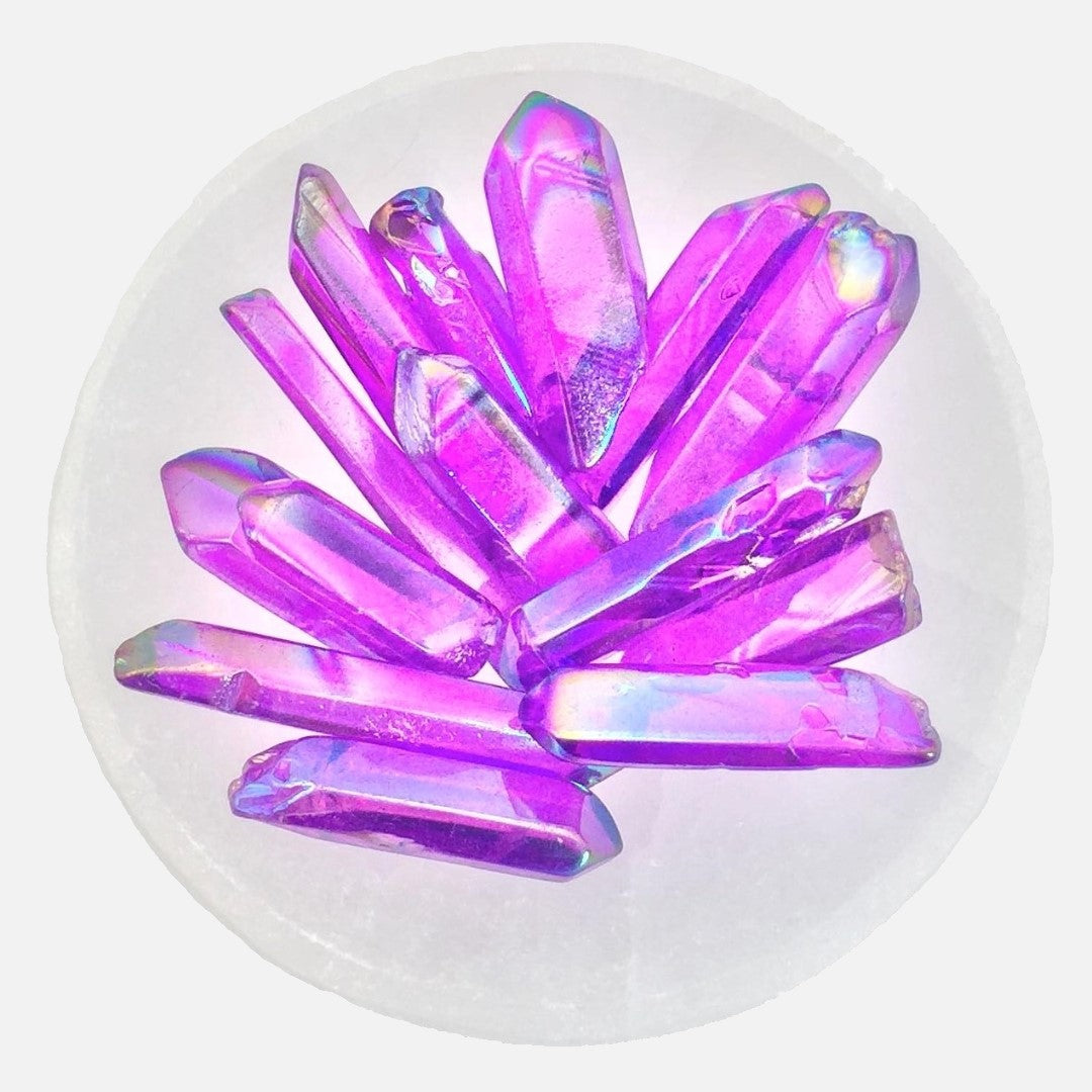 Purple Aura Quartz Mini Points - 50g Bag