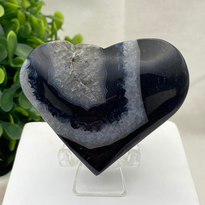 Black Banded Agate Heart #1