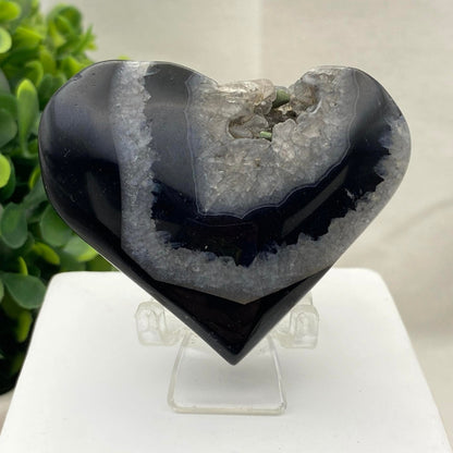 Black Banded Agate Heart #1