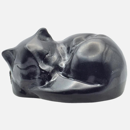 Black Obsidian Sleeping Cat