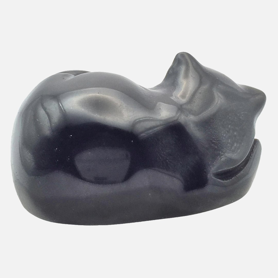 Black Obsidian Sleeping Cat