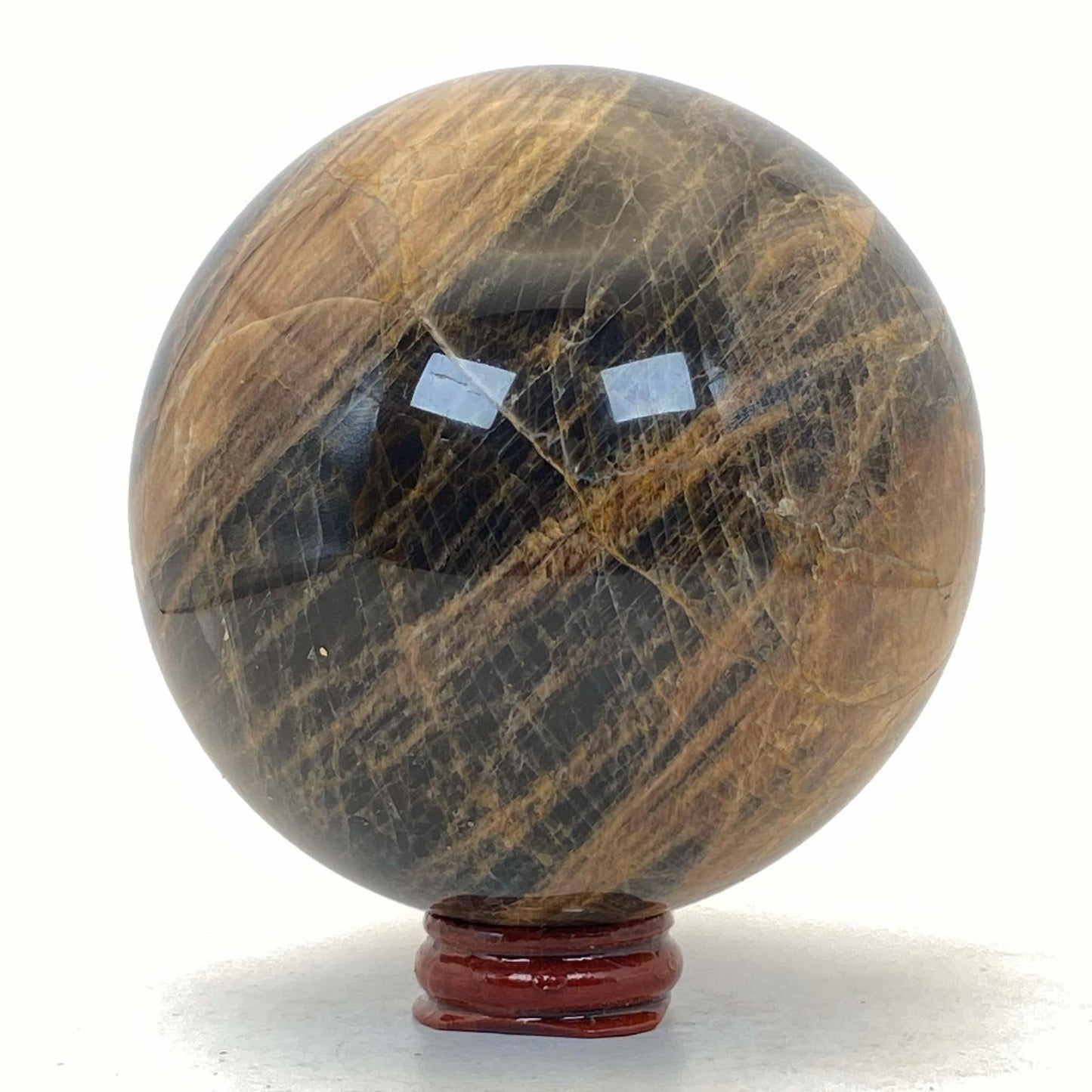 Black & Peach Moonstone Sphere #2 - Over 1kg!