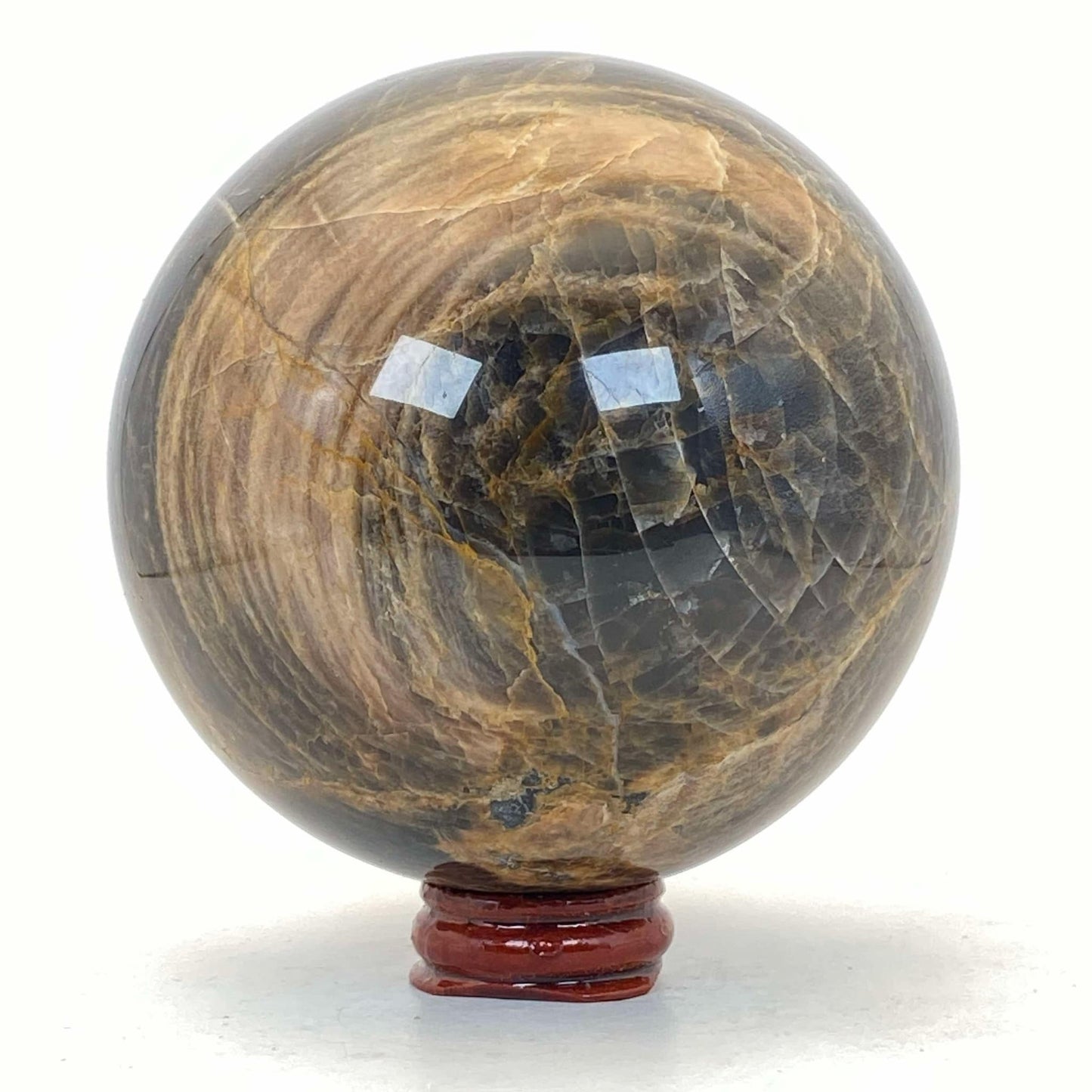 Black & Peach Moonstone Sphere #2 - Over 1kg!