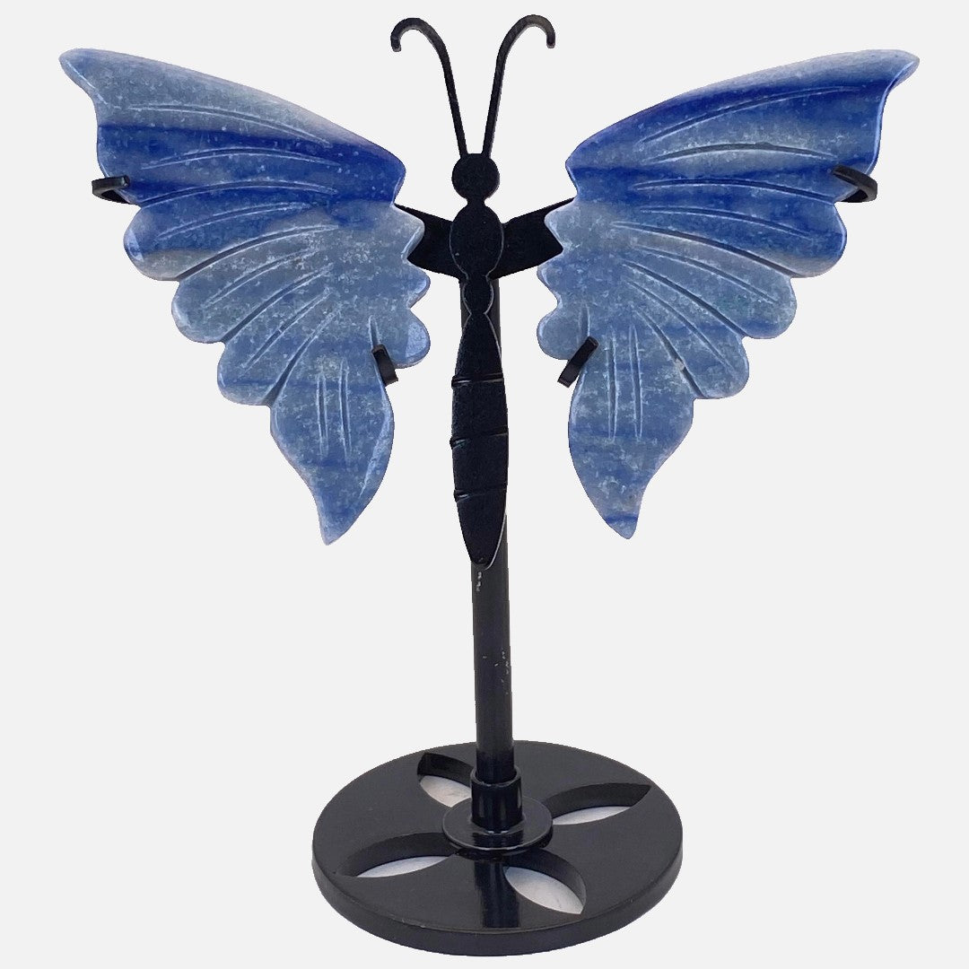 Blue Aventurine Butterfly Wings on Stand #1 - Small