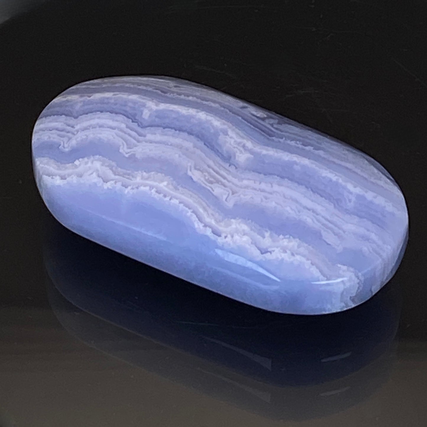 Blue Lace Agate Pillow Palm Stone #1