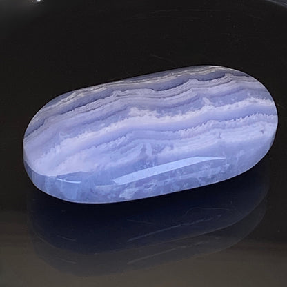 Blue Lace Agate Pillow Palm Stone #1