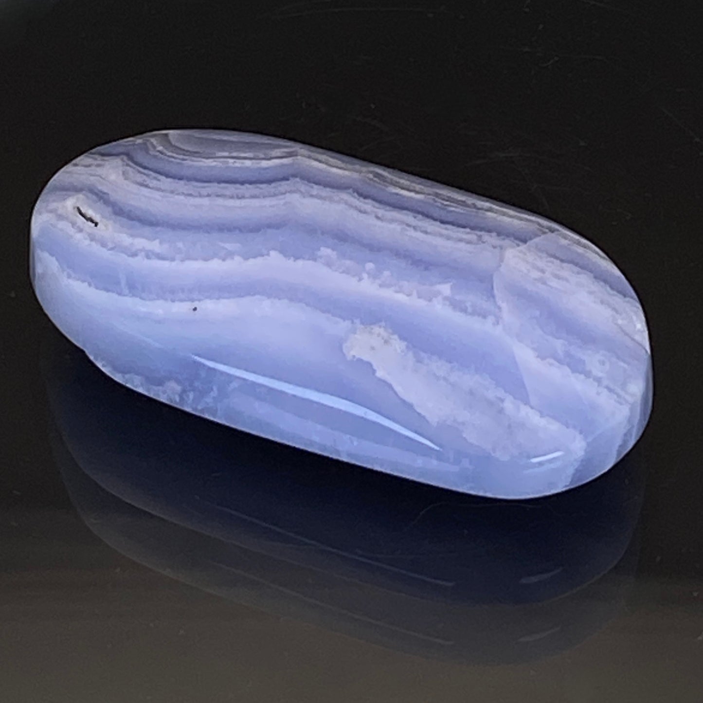 Blue Lace Agate Pillow Palm Stone #2