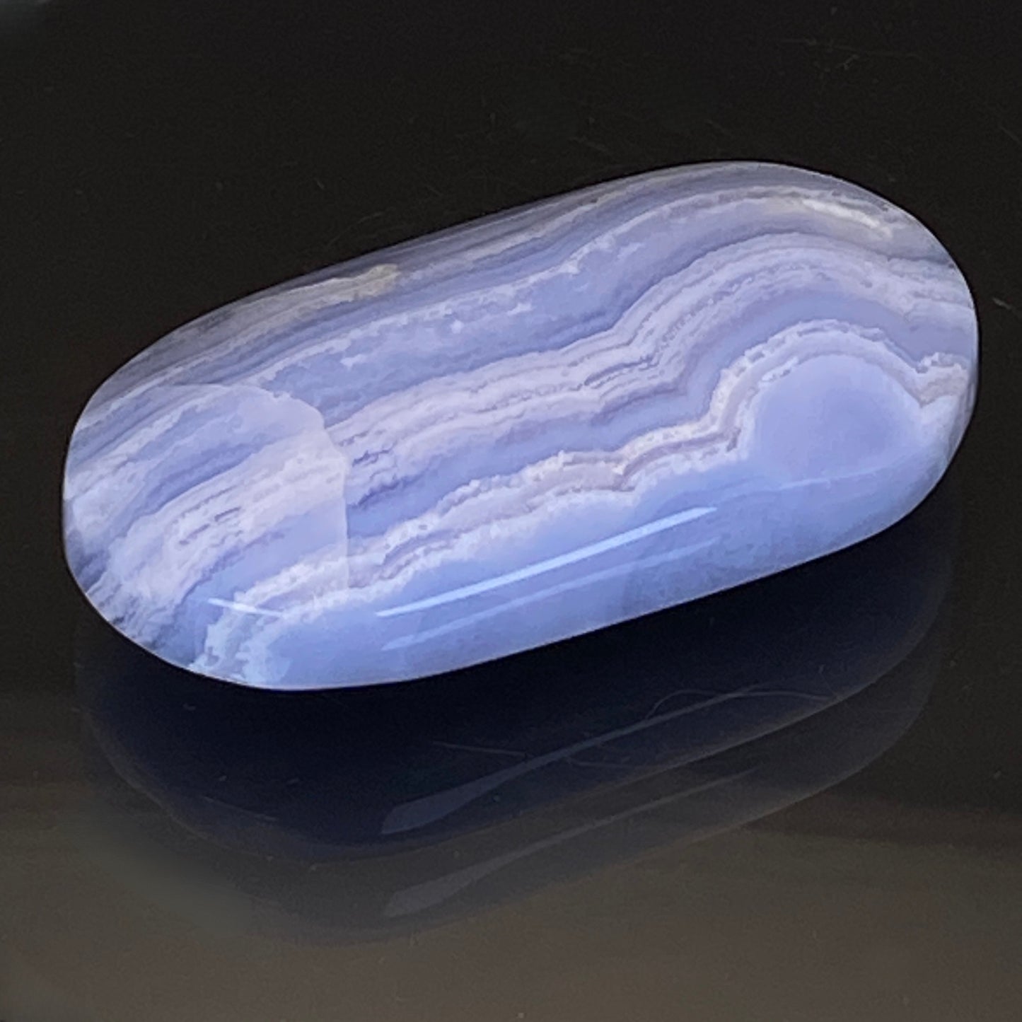 Blue Lace Agate Pillow Palm Stone #2