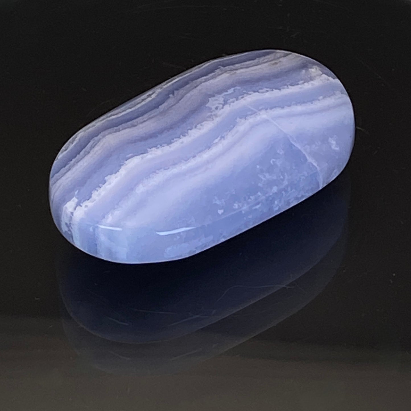 Blue Lace Agate Pillow Palm Stone #3