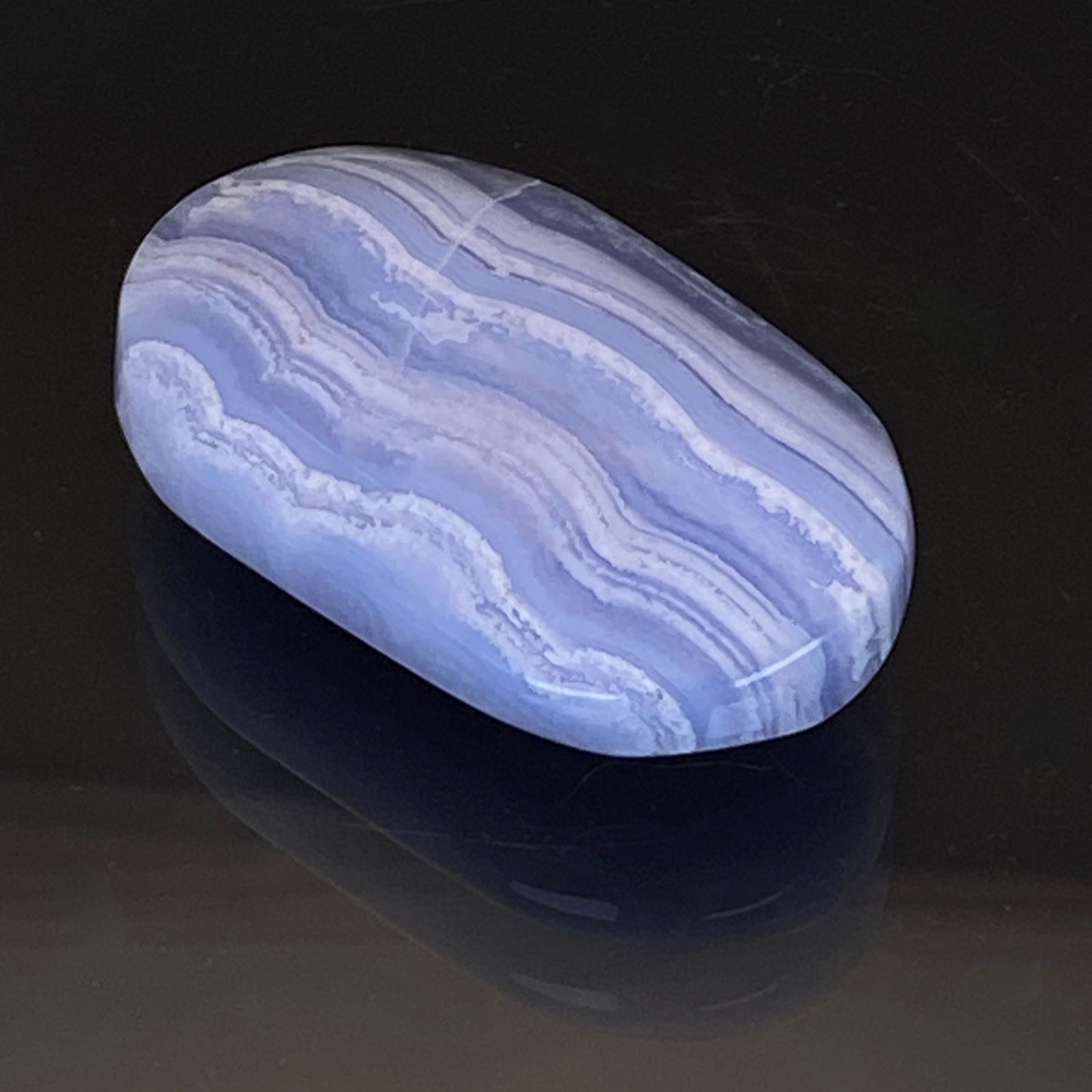 Blue Lace Agate Pillow Palm Stone #3