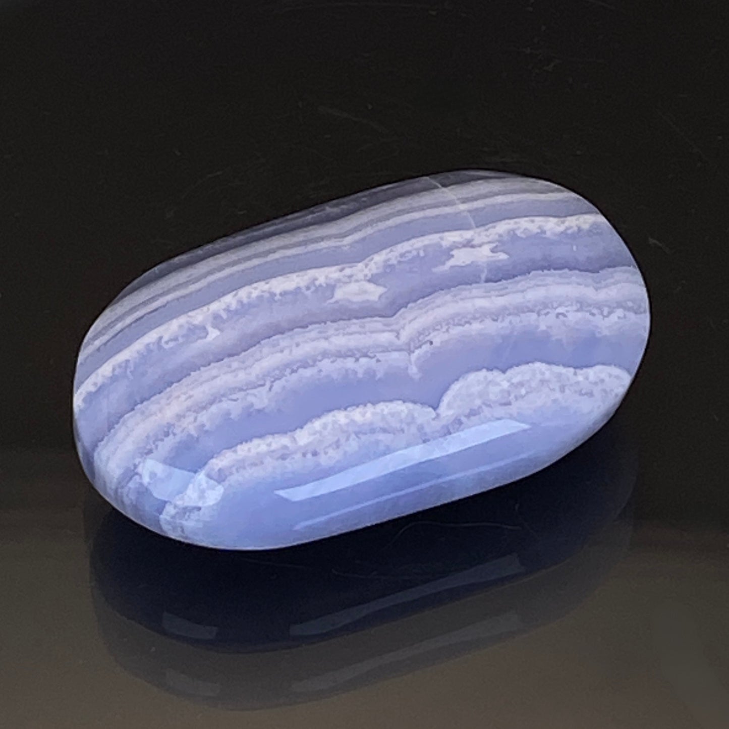 Blue Lace Agate Pillow Palm Stone #3