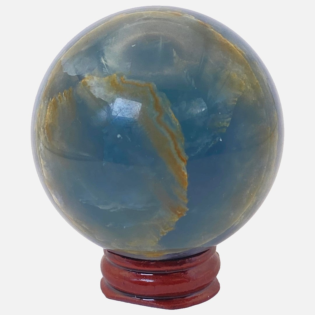 Blue Banded Calcite Sphere