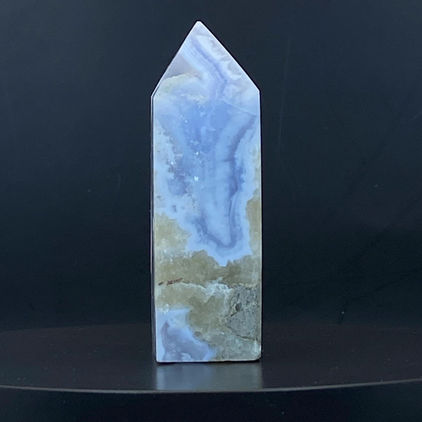 Blue Lace Agate Point #18 - Druzy!