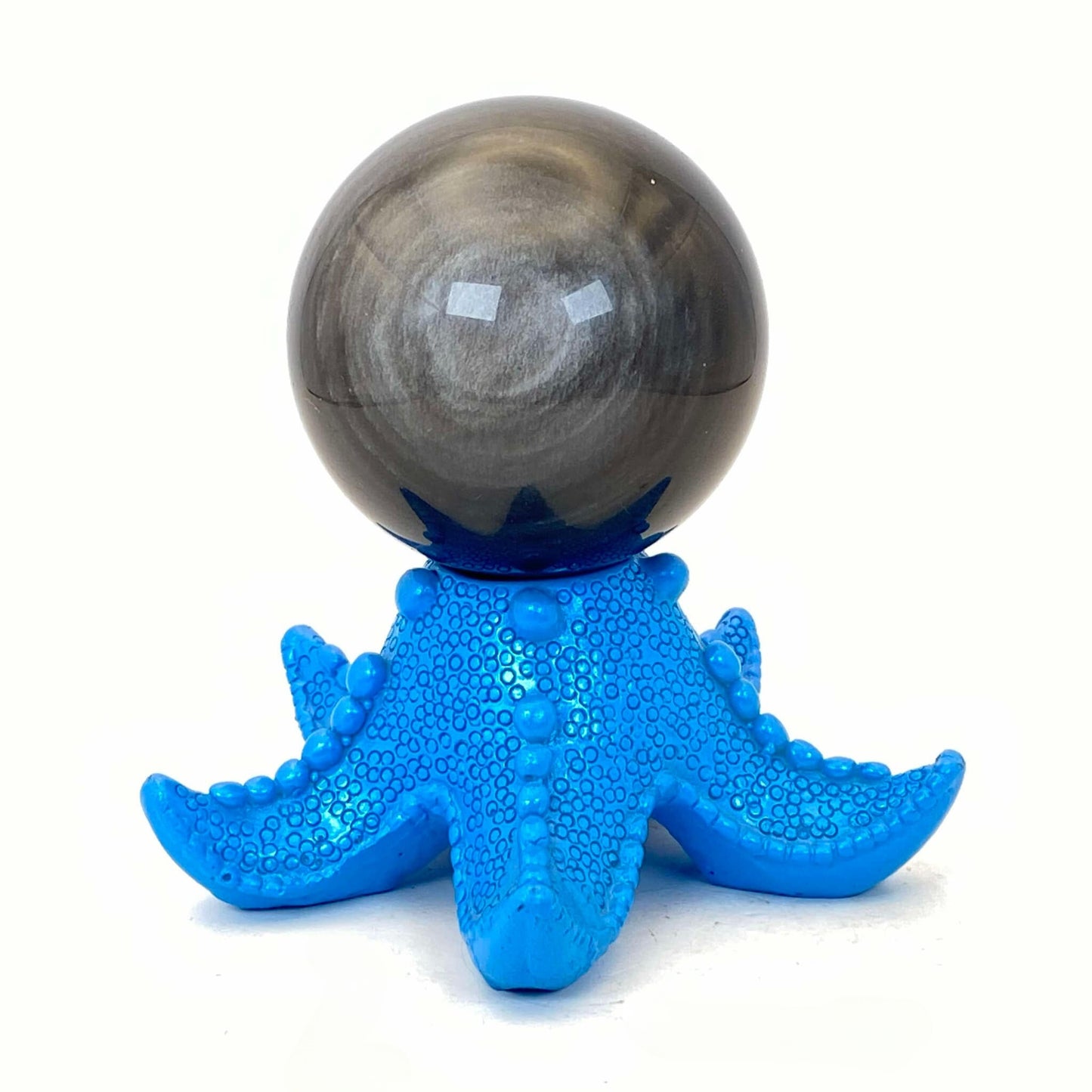 Blue Shimmer Starfish Sphere Stand