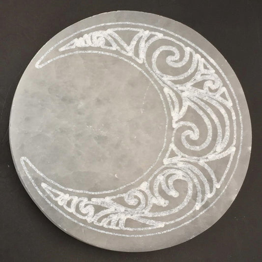 Selenite Moon Charging Plate