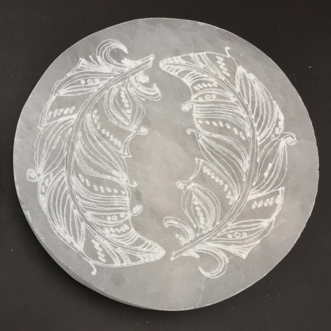 Selenite Feather Charging Plate