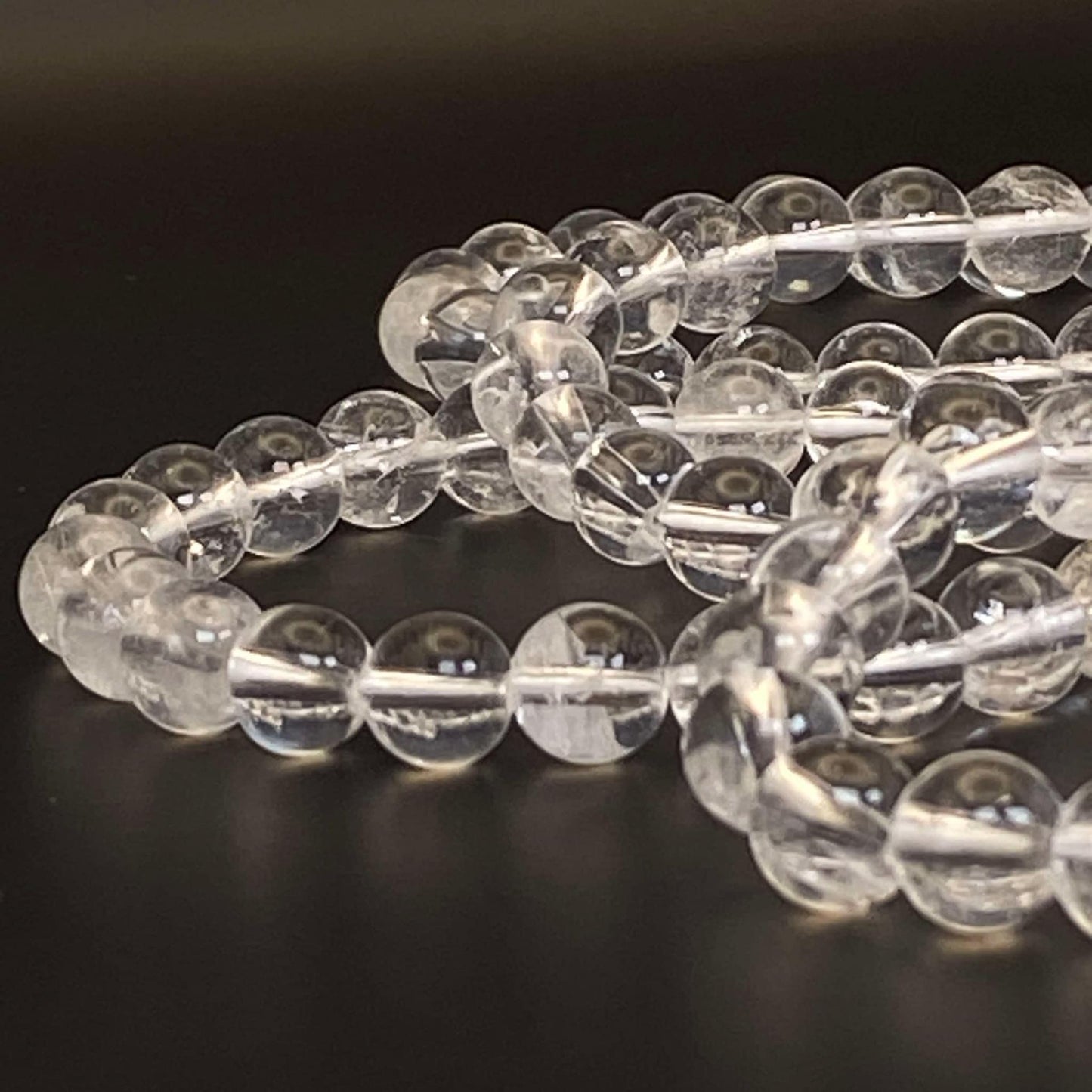 8mm Clear Quartz Stretch Bracelet - Standard & Relaxed-Fit!