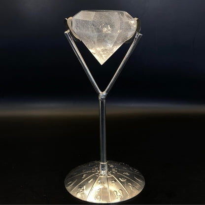 Clear Quartz Diamond with FREE Stand!