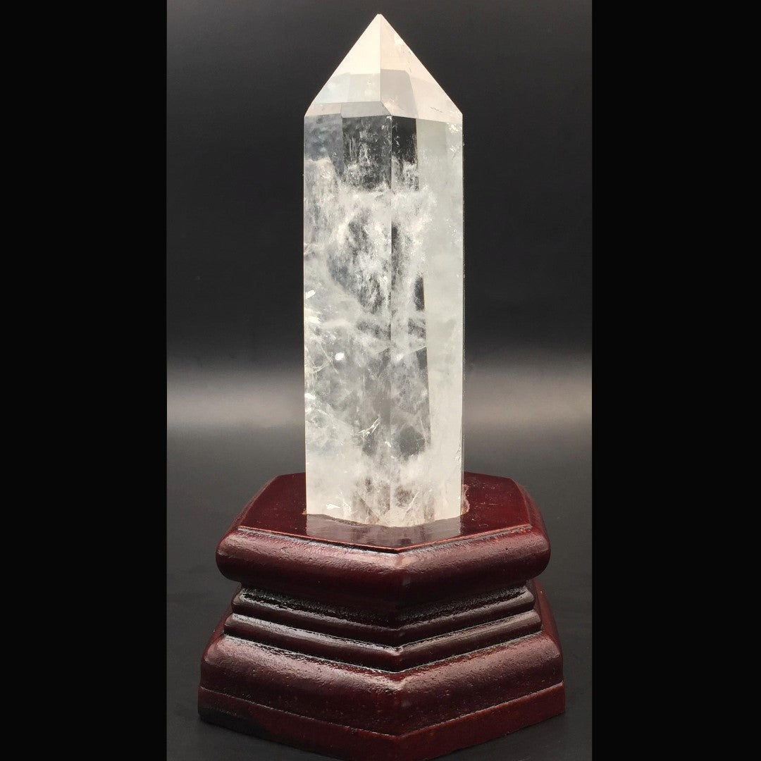 Clear Quartz Tower in Stand #3