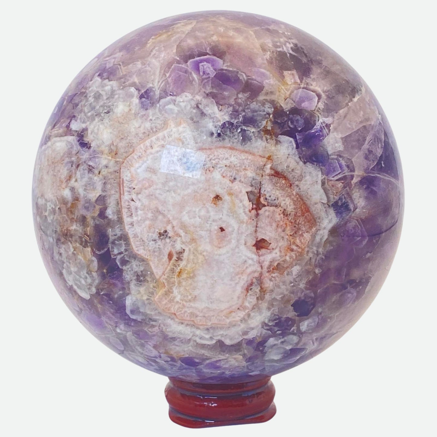 Dream Amethyst with Mexican Agate Sphere #3 - Large