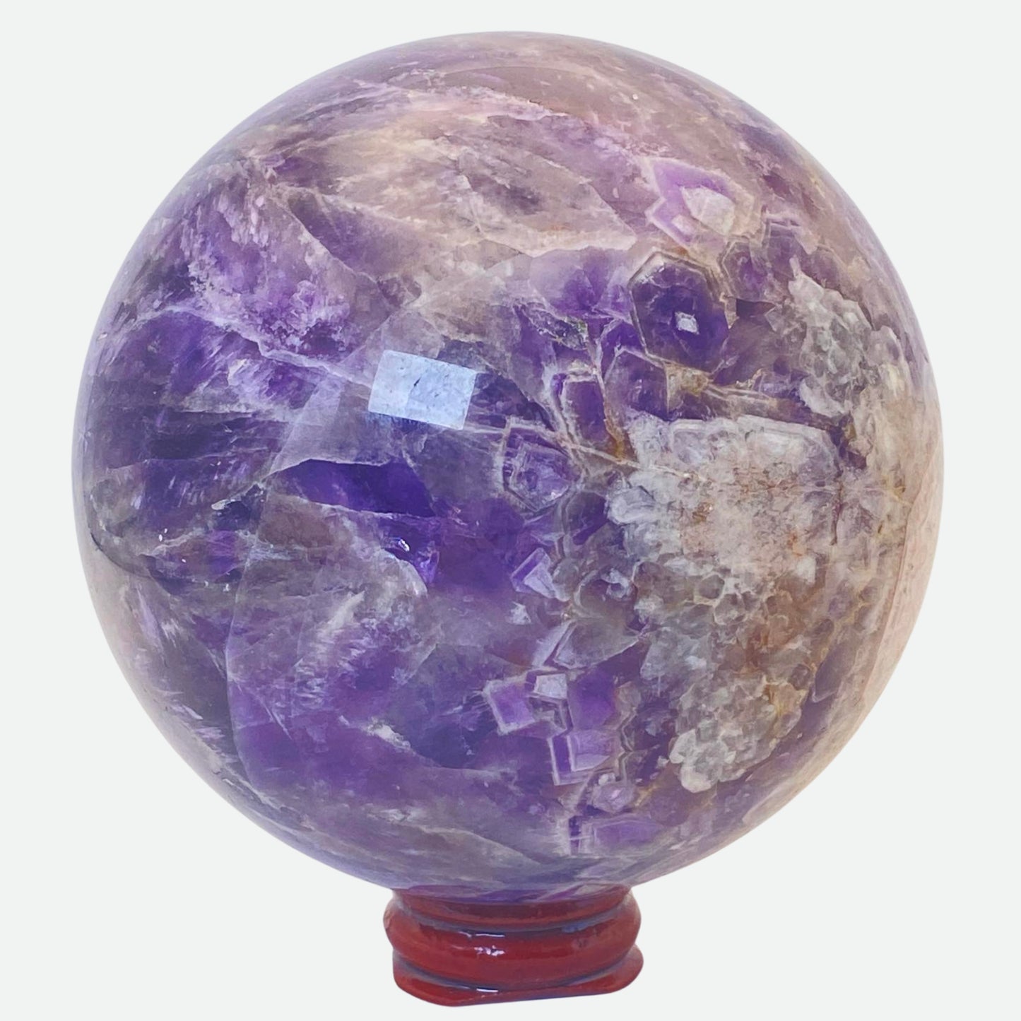 Dream Amethyst with Mexican Agate Sphere #3 - Large