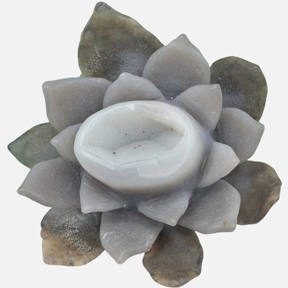 Druzy Blue Agate Lotus - Extra Large