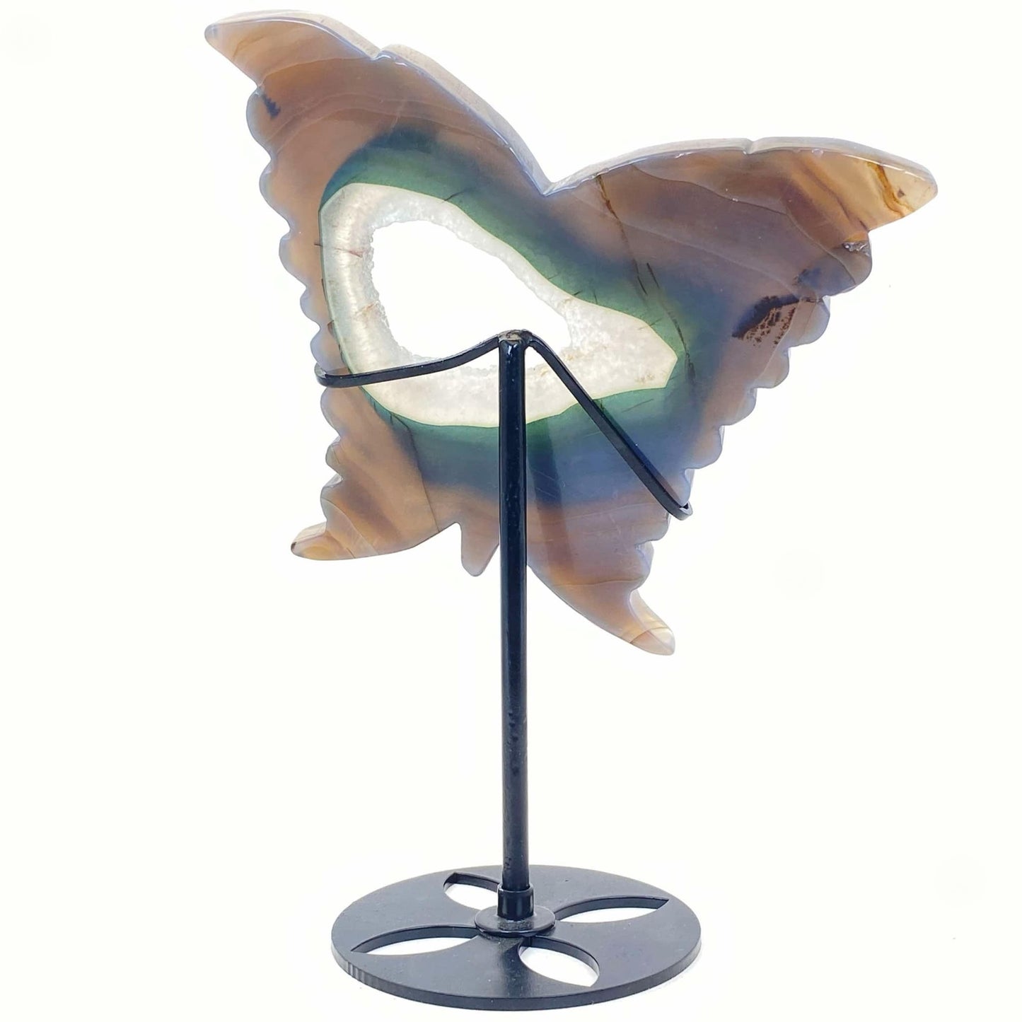 Druzy Blue Agate Butterfly on Stand #1 - Large