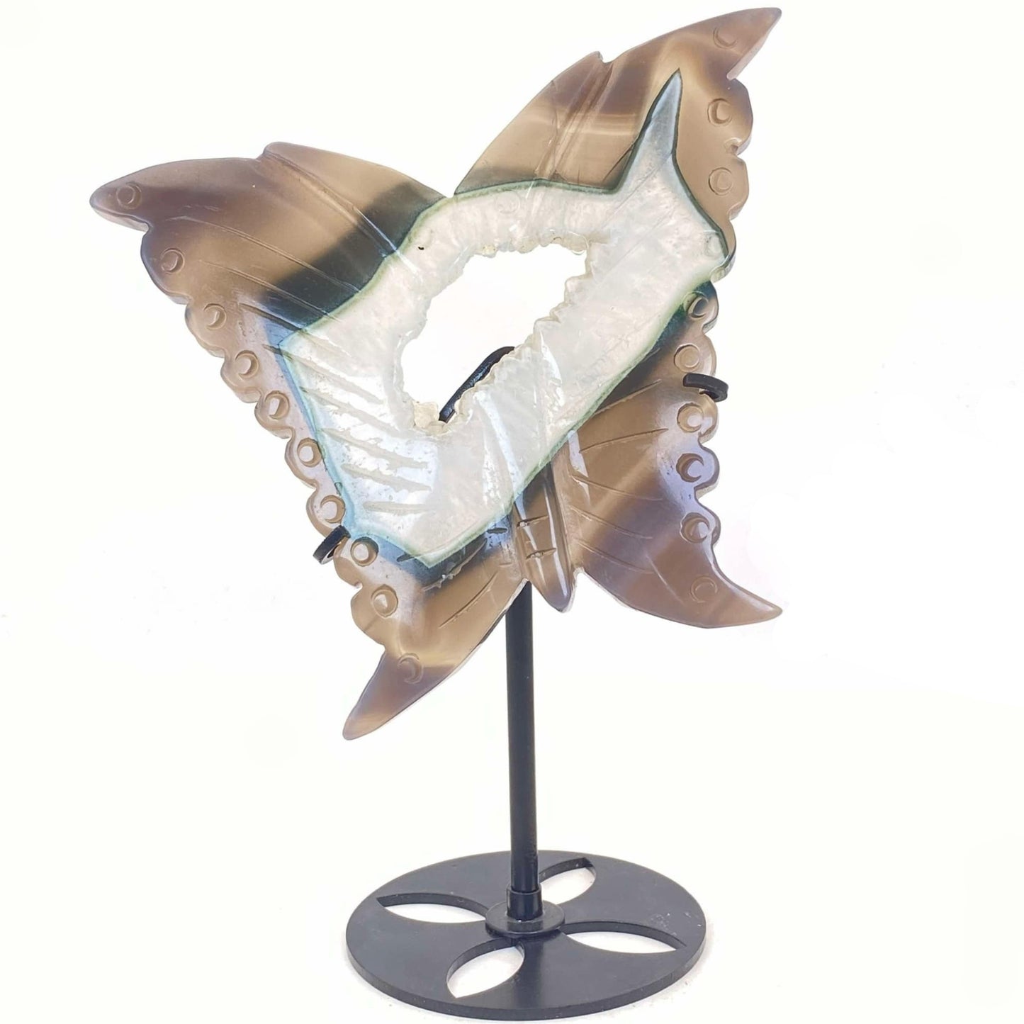 Druzy Blue Agate Butterfly on Stand #2 - Large