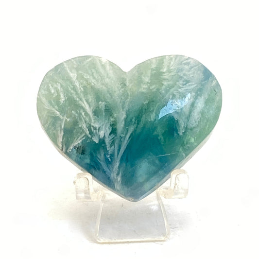 High-Grade Feather Fluorite Heart #1