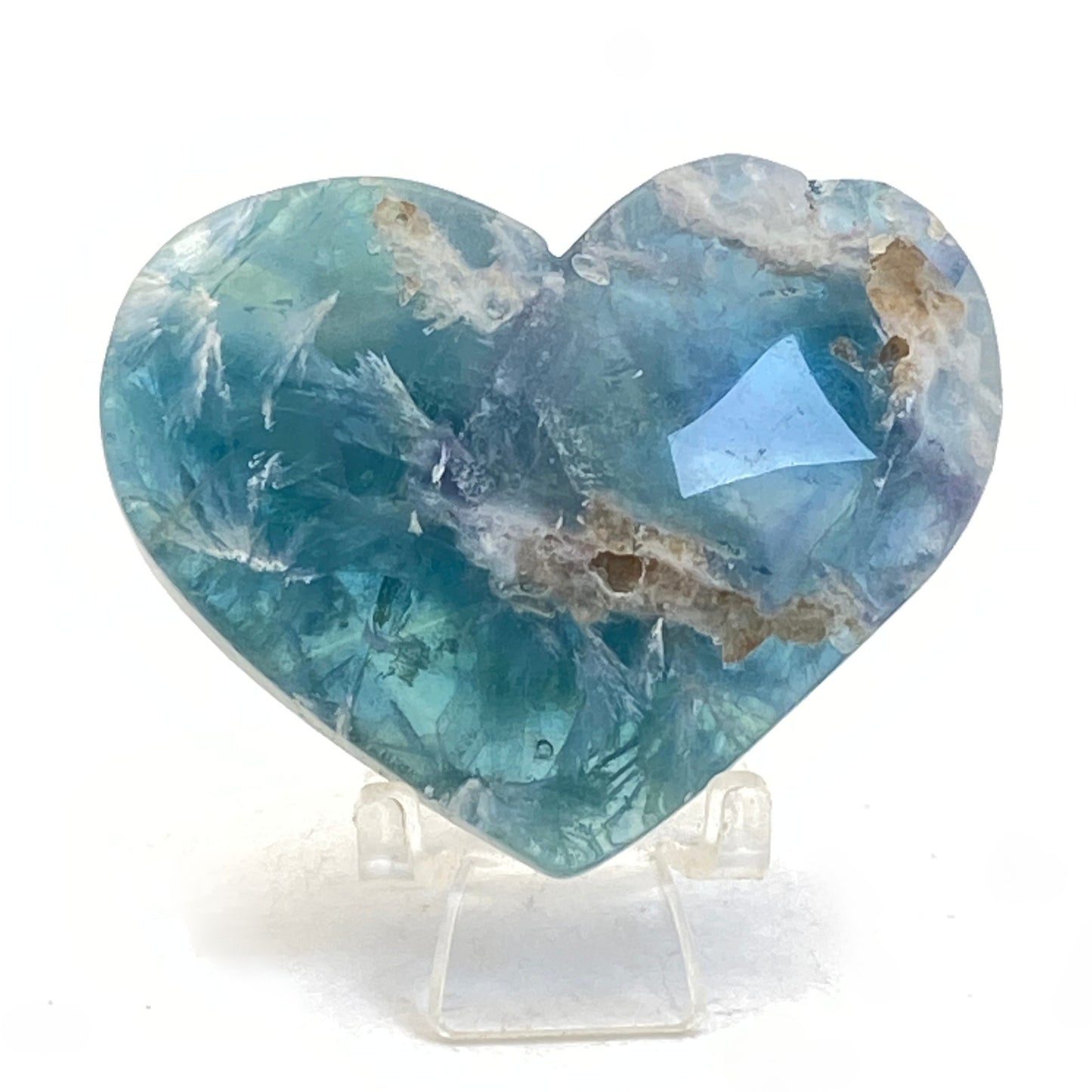 High-Grade Feather Fluorite Heart #3