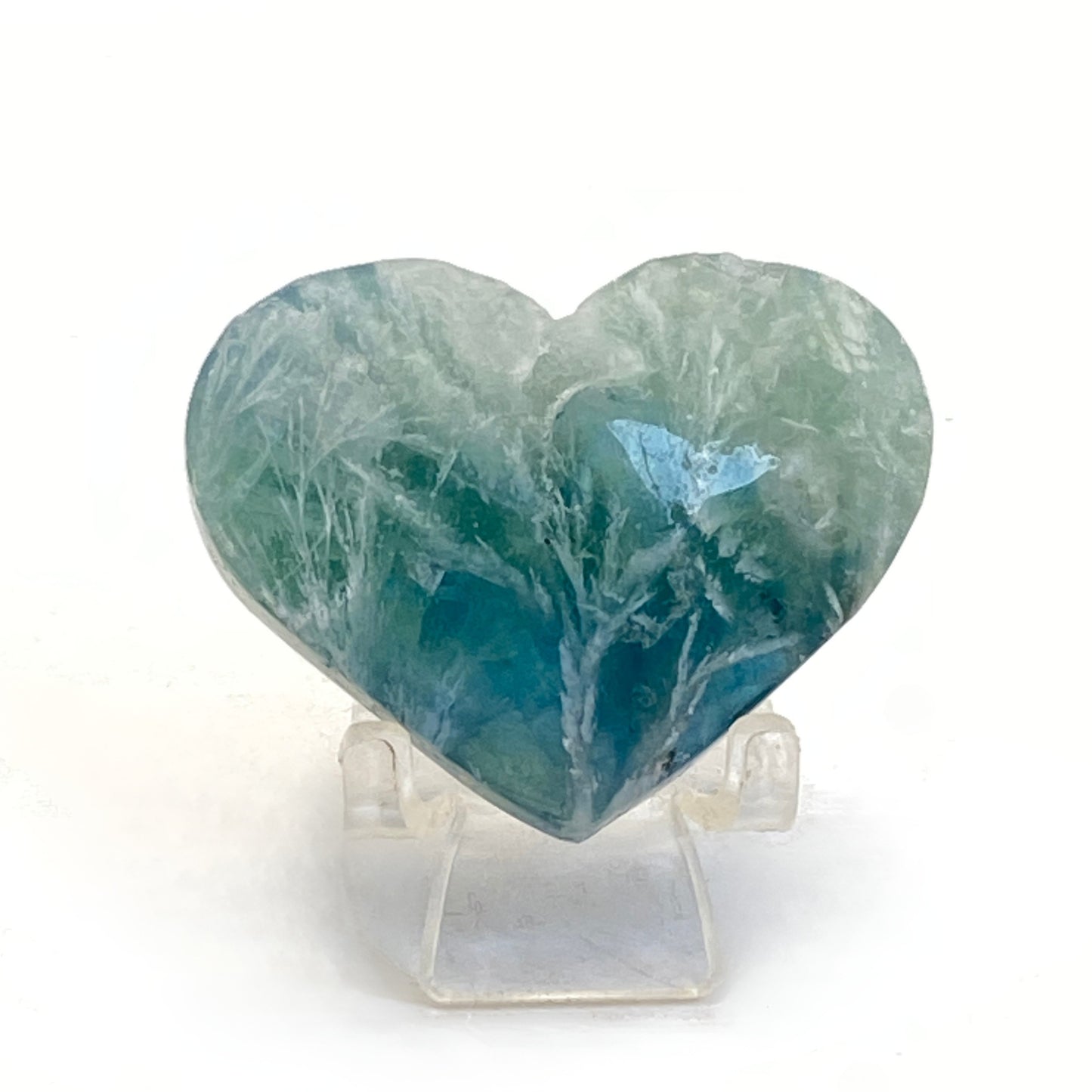 High-Grade Feather Fluorite Heart #1