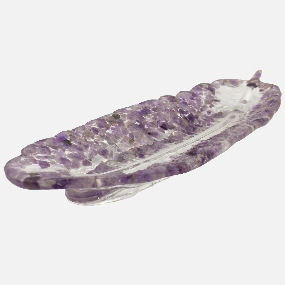 Amethyst Chip Feather Tray