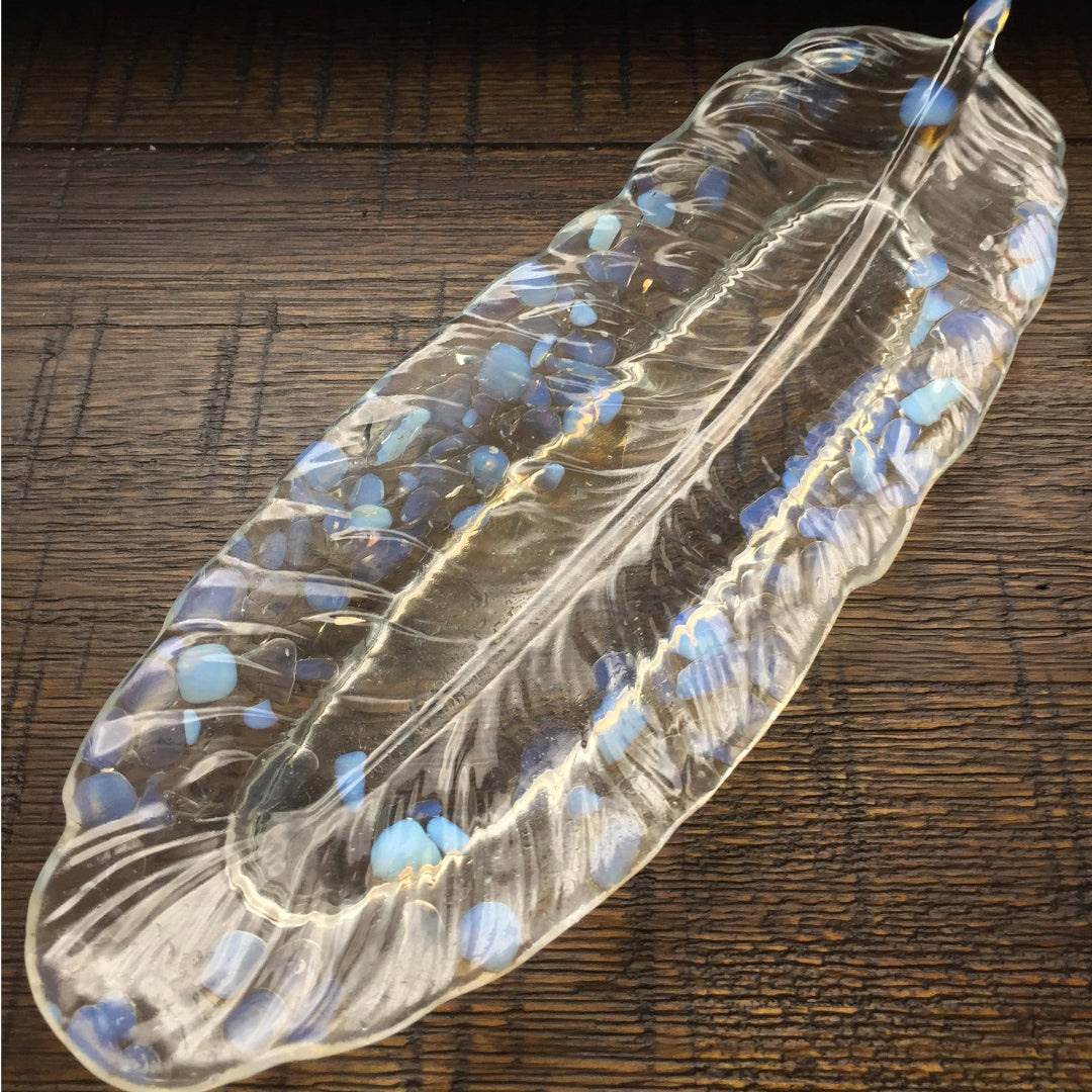 Opalite Chip Feather Tray