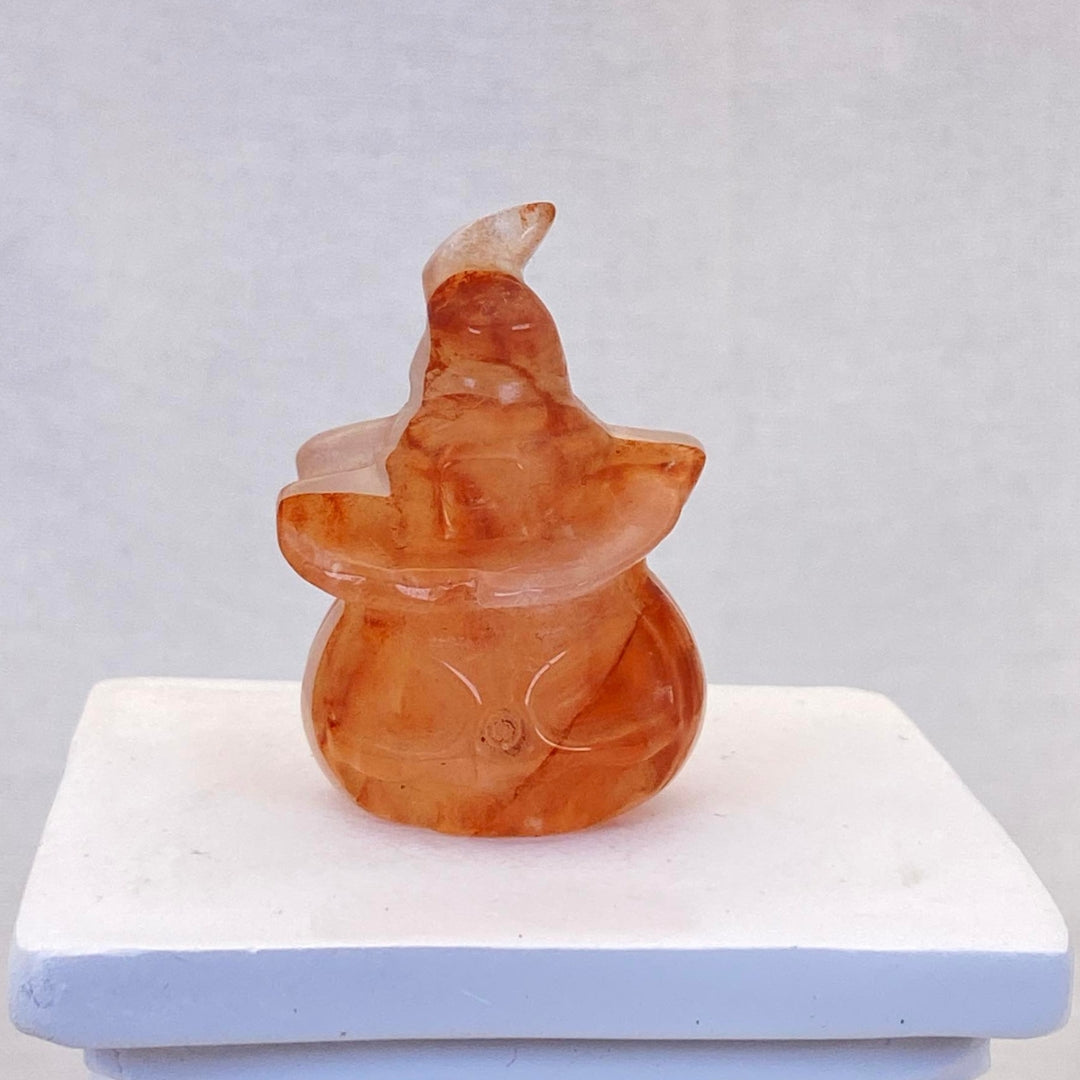 Fire Quartz Pumpkin with Witch Hat - Small