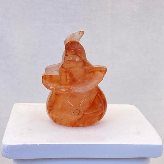 Fire Quartz Pumpkin with Witch Hat - Small