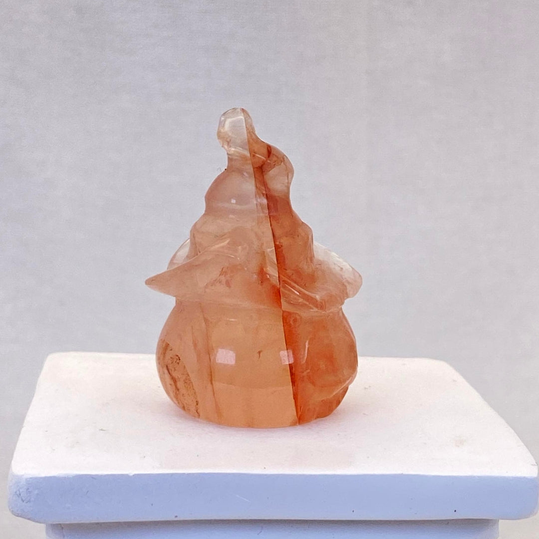 Fire Quartz Pumpkin with Witch Hat - Small