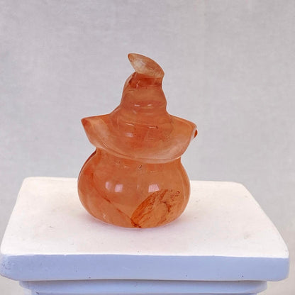 Fire Quartz Pumpkin with Witch Hat - Small