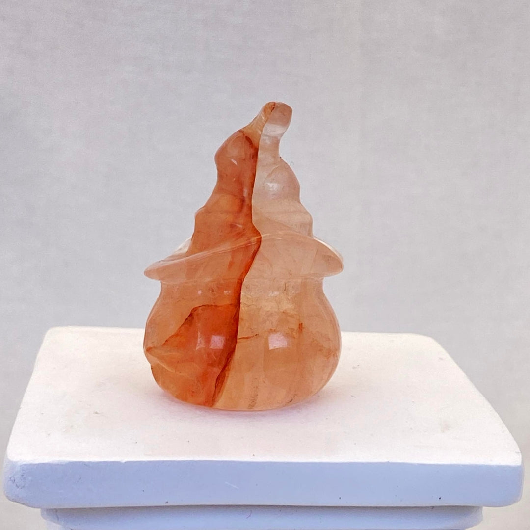 Fire Quartz Pumpkin with Witch Hat - Small