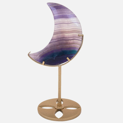 Fluorite Moon on Stand #1- Large