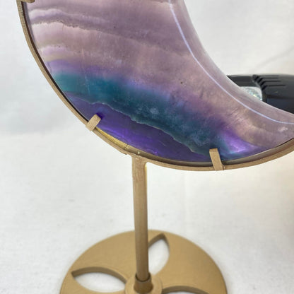 Fluorite Moon on Stand #1- Large