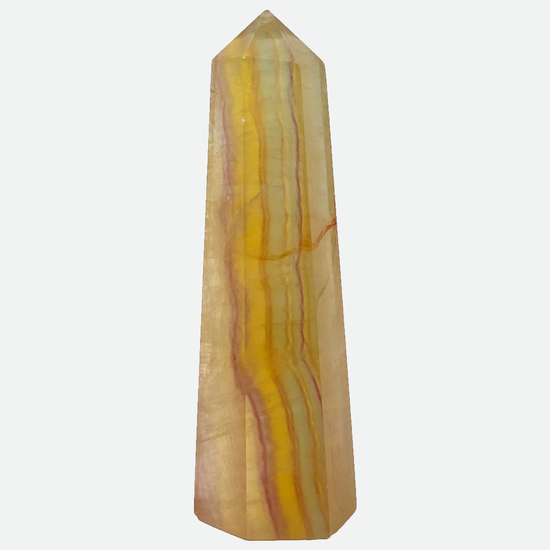 Yellow Fluorite Obelisk - Rainbow